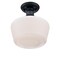 Westinghouse Fixture Ceiling SemiFlush-Mount 60W Scholar 9In Textrd, Black White Opl Glass 6578300 - alternate 6